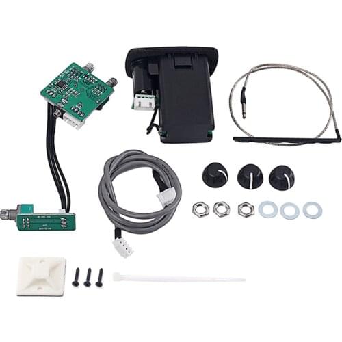 3-Band EQ Active Piezo Pickup Preamp System Amplifier for Acoustic Guitar Bass AL-202 (Black)