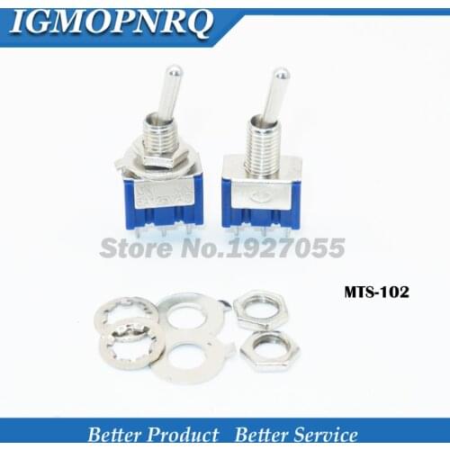 5Pcs Miniature Toggle Switch MTS-102 SPDT 6A 125VAC/3A 250VAC Switch Lever Switch 3 Pin
