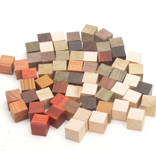 50pcs lot wooden blocks DIY wood 2cm cubes square blocks solid wood blocks craft wood blanks