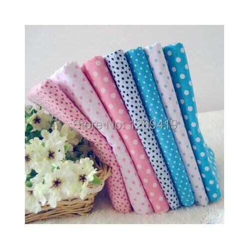 7PCS 50*50cm Blue Pink Floral Printed Cotton Fabric Bundle Telas Sewing Doll DIY Patchwork Tilda Quilting Baby Textile Tecido
