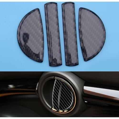Car Styling Carbon Fiber Black 4pcs Interior Door Handle Cover Trim Fit for Mini Cooper F55 F54 Clubman F60 Countryman