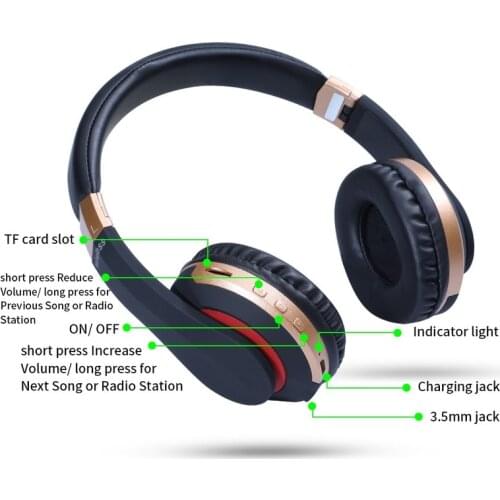 MH7 Wireless Headphones Bluetooth Headset Foldable Stereo Gaming Earphones With Microphone Support TF Card For IPad Mobile Phone