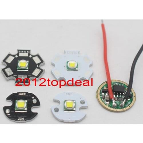 Cree XML XM-L T6 Cool White 10W High Power LED Emitter on 20mm 16mm 14mm 12mm Black or White PCB+ DC3.7V 5 Mode Driver