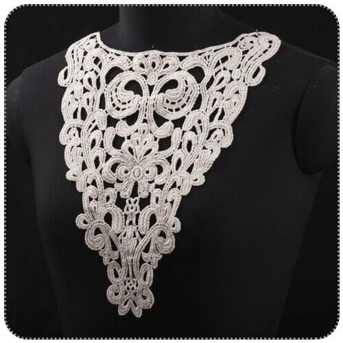 Flower collar water-soluble White lace embroidery DIY wedding dress, skirt, headgear, garment accessories MC04