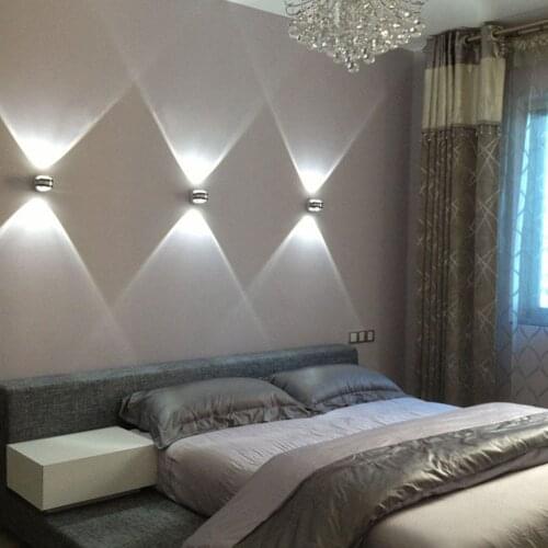 3W Hotel Decoration Light Double-Sided Crystal Wall Lamp Modern Hotel Up Down Wall Light For Living Room Bedroom TV Background