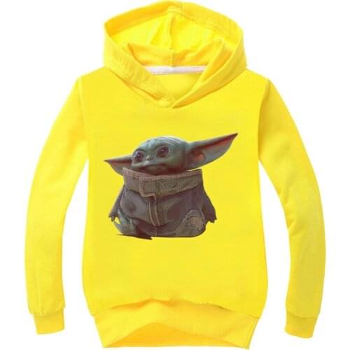 Childrens Hoodie New Leisure Sports Cotton Baby Yoda The Mandalorian Kawaii Clothing Christmas Clothes Girls Boys T Shirt
