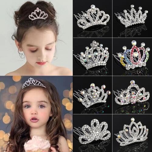 Raindo Princess Crystal Tiaras and Crowns Headband Kid Girls Love Bridal Prom Crown Wedding Party Accessiories Hair Jewelry
