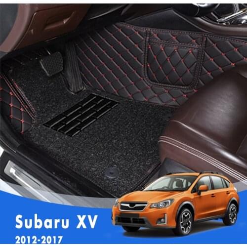 For Subaru XV 2017 2016 2015 2014 2013 2012 Luxury Double Layer Wire Loop Car Floor Mats Carpets Auto Automobiles Decorative