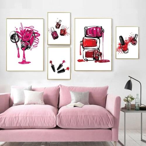 Nordic Style Nail Polish Picture Modular Wall Art Home Decoration Prints Paintin Fashion Canvas Poster Modern For Girls Bedroom