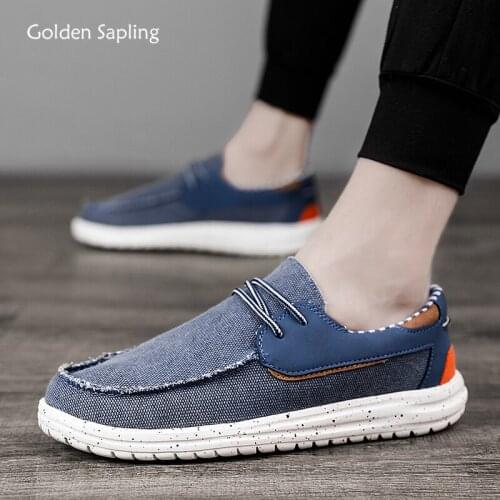 Golden Sapling Comfortable Men Loafers Breathable Oxford Fabric Driving Flats Classic Mens Casual Shoes Vintage Leisure Shoe