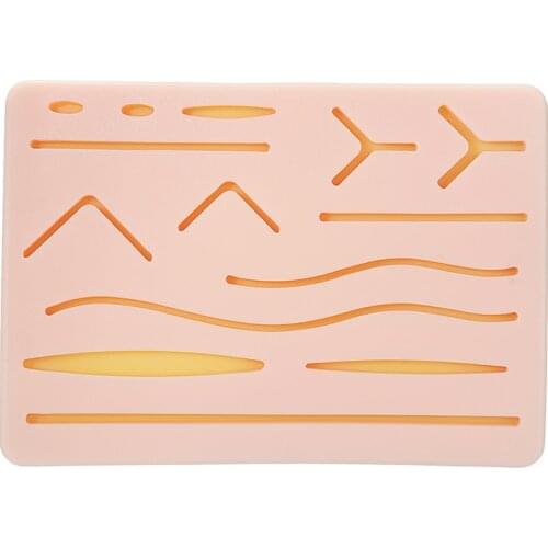 Medical Silicone Skins Pad Practice Wound Simulated Skin Suture Module Training Kit Traumatic Pistol Simulation Training Tool