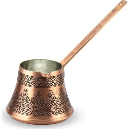 Hand Hammered Copper Turkish Coffee Pot Ibrik Vintage Jazzva Briki Brass Handle dallah coffee copper colored turkish