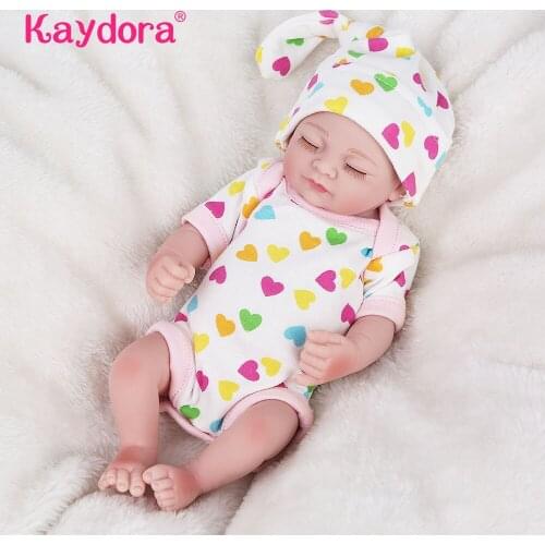 10 inch Mini Reborn Bebe Dolls Handmade 25cm Adorable reborn baby doll Colorful Heart Romper lol Christmas gift Hot sale Kaydora