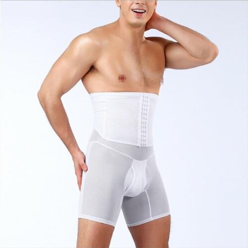 Mens Slimming Pants Breathable Skinny High Waist Corset Pants Body sculpting underwear