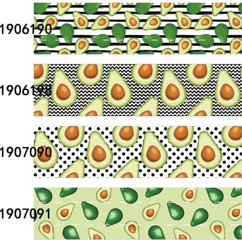 FLRARIBBONS 75mm wholesale avocado printed grosgrain ribbon liston