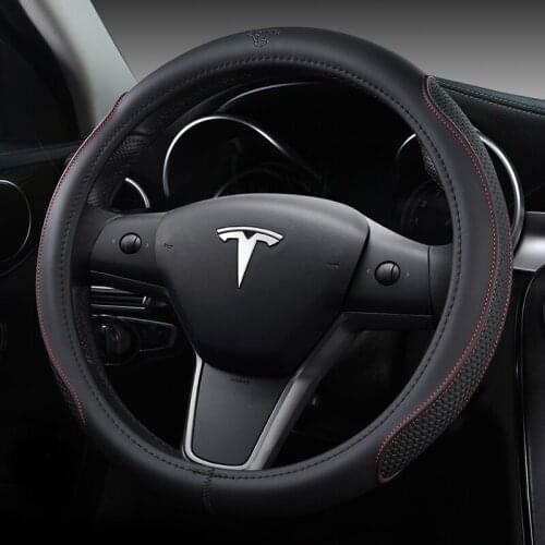 Suitable for Tesla model 3 model Y model X model S leather steering wheel cover