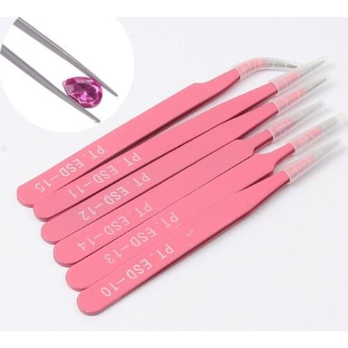 Excellent Quality Tweezers Bend+Straight Stainless Steel Industrial Anti-static Cross Tweezers Sewing Accessories Tools