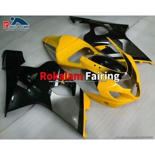 Shells For Suzuki GSXR600 GSXR750 K4 2004 2005 GSX-R750 05 GSX-R600 04 Yellow Black Motorcycle Fairing Kit (Injection Molding)
