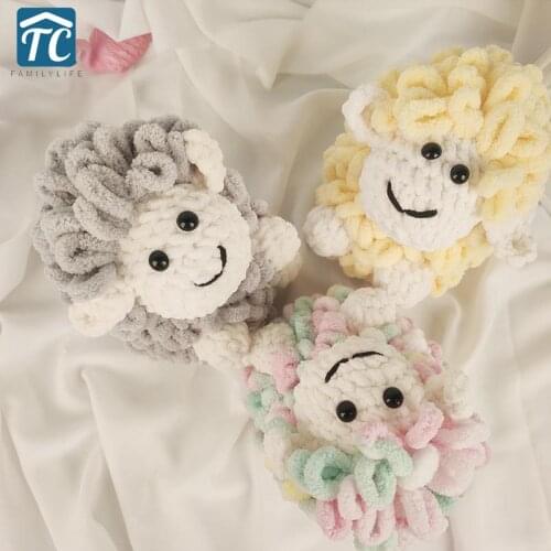 Hand Knitting Finger Loop Yarn Crochet Super Warm Circle Cotton Braided Rope Puffy Diy Blanket Cushion Scarf Yarn Hand Knitting