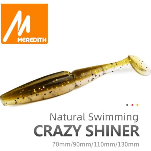 Meredith Crazy Shiner Fishing Lure 70mm 90mm 110mm 130mm Soft Baits Fishing Wobbler Bass Bait Artificial Fishing soft Lure Tacke