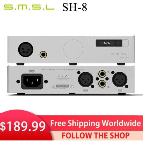 SMSL SH-8 6.35mm/Balanced High Performance RCA/XLR input SH8 HiFi Headphone Amplifier