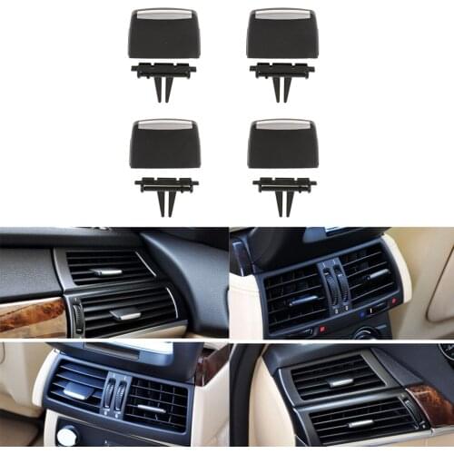 4x Black Car Rear+Front A/C Air Conditioning Vent Outlet Tab Clip - 06-13 BMW X5 E70 X6 E71 - Brand New