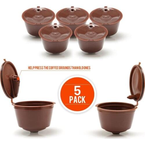 Reusable Coffee Capsule Nescafe Dolce Gusto Filters with Stainless Steel Mesh Dolci Gusto Pod Cup for Coffee machine Tool Tamper