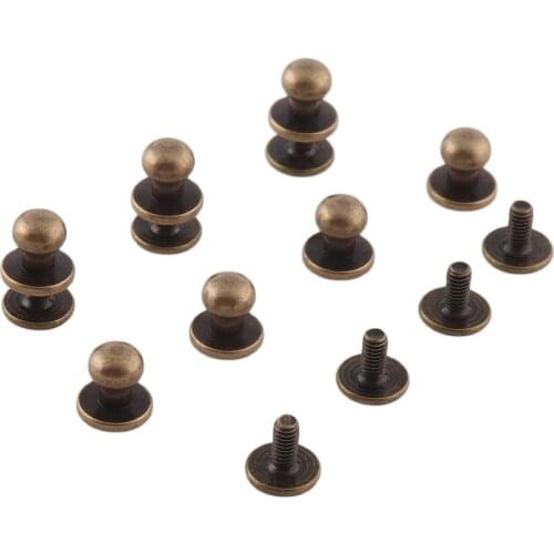100sets 7mm Double Cap Rivets bronze Stud Rivets Bag Shoes Garment Leather Craft Decorations DIY Sew Supplies DIY