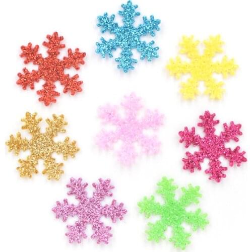 100Pcs 20mm Mixed Christmas Snowflakes Ome Christmas Party Table DIY Handmade Gift Supplies Appliques Wedding Decoration F03