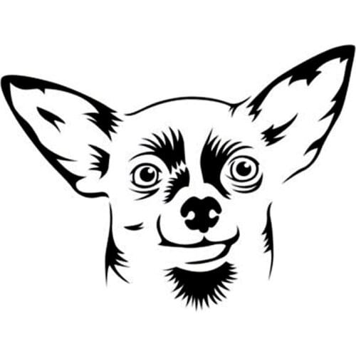 13.2*10CM Chihuahua Small Dog Cute Cartoon Car Styling Window Decoration Decal Creative Car Sticker C6-1365