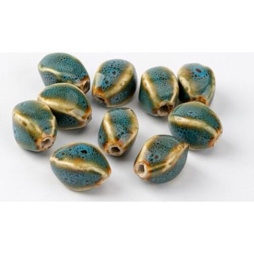 Screwy Rhombus Shape Porcelain Bead For Jewelry Making sell by bags Beading China Ceramics beads 10pieces/lot #A524B