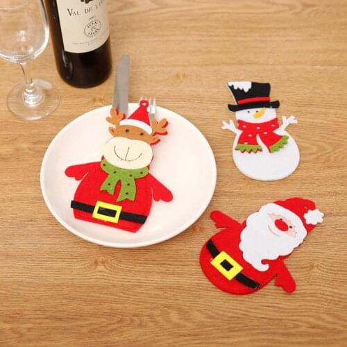 2020The new Knife Fork Skirt Pants Dinner Table Cutlery Set Cover Cloth Bag Christmas Ornaments New Year Navidad Gift Xmas Decor