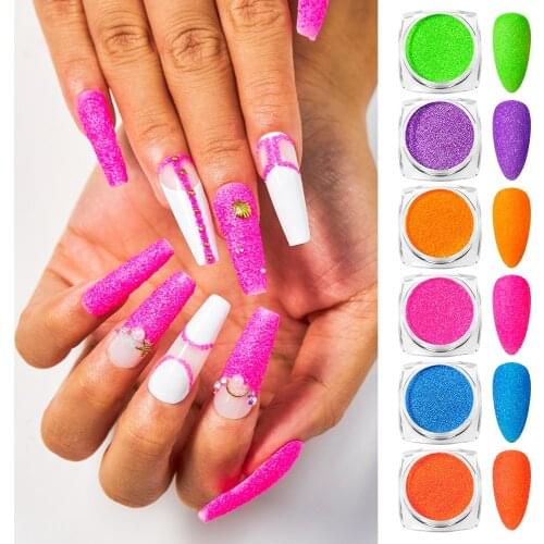 6Boxes Sugar Nail Powder Glitter Nail Dust Powder Laser Gradient Nail Pigment Coloful Glitter Nail Art Decoration Accessories