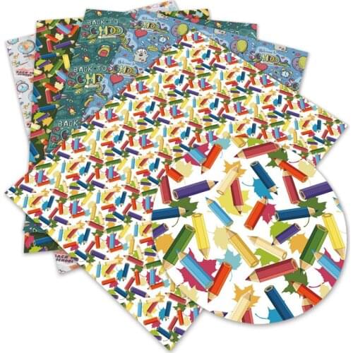 Diy accessories 30*136cm avocado flowers Printed Faux Synthetic Leather Sheets for Bow,DIY handmade Materials L3146