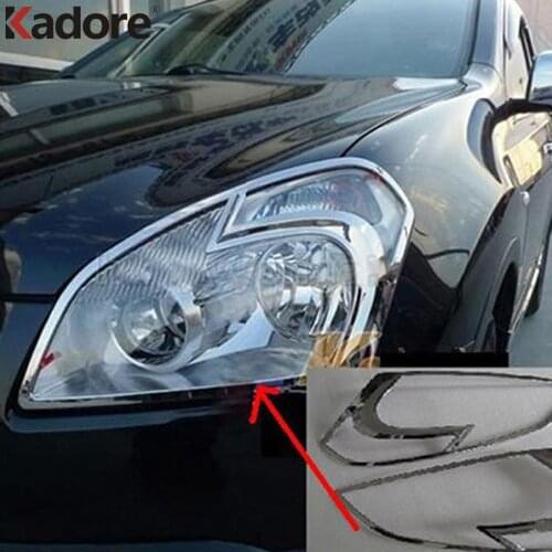 For Nissan Qashqai Dualis 2007-2012 Chromed Front Headlamp Head Light Cover Trim Not Fit For Qashqai+2 Car Styling Accessories