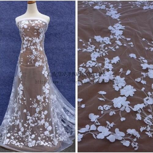 La Belleza 2017 NEW Off whtie wedding dress lace fabric45'' width