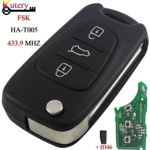 Kutery Folding Remote Car Key For Kia K2 K5 For Hyundai I30 IX35 Elantra Tucson Sonata NF 433.9Mhz ID46 Chip 3 Buttons FSK
