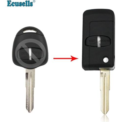 Modified Folding Remote Key Shell key case cover 2 Button for MITSUBISHI Grandis Outlander Switchblade Fob MIT11