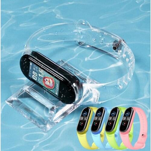 Fashion Strap for Xiaomi Mi Band 3 4 5 Strap Bracelet Transparent Colorful for Miband 5 6 Wrist Strap Silicone Belt Replacement
