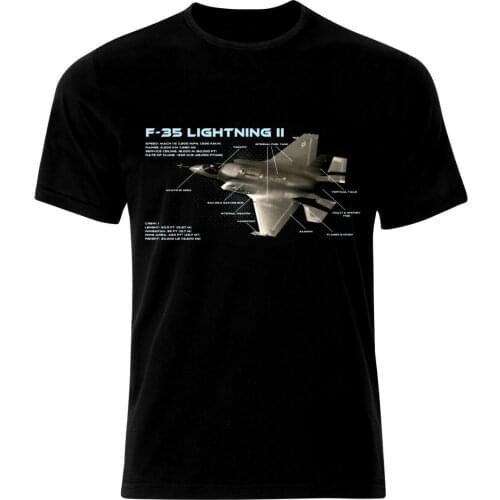 F-35 Lightening Air Fighter Aircraft Jet Air Fighter Aircraft Blueprint T-Shirt