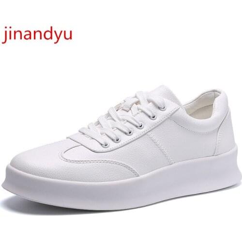Black White Leather Casual Shoes Men Platform Sneakers High Quality Korean Fashion Men Sports Shoes for Man 2021 Vulcanize Shoes