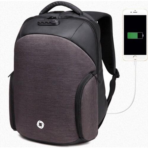 Men Backpacks USB Charge Computer Backpack Password Lock 15.6Inch Laptop Bags Casual Three-dimensional Anti-theft Backpack