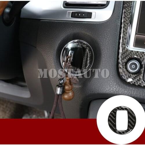 For VW Touareg Carbon Fiber Center Console Key Hole Frame Trim Cover 2011-2018 1pcs Car Accessories Interior Car Decor Car Trim