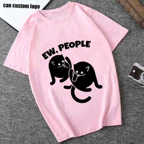 New Arrivel Ew People Cat Print T Shirt for Women Hipster Graphic Tees Shirt Summer Tops Ropa Plus Size Mujer T Shirt for Women
