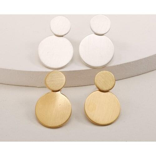 New Shiny Earrings European and American Simple Geometric Round Retro Earrings Earrings Fashion Exquisite Jewelry
