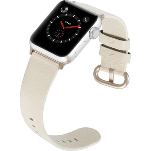 White Wrist Leather Watch Strap Band For applewatch 4 3 2 1 38mm 40mm , VIOTOO Genunie Leather Band Strap For Iwatch 38 mm 40 mm