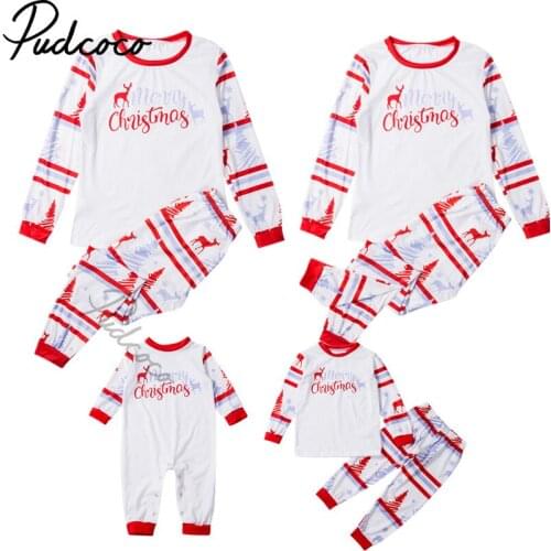 Christmas Family Matching Pyjamas PJS Set Xmas Stripe Sleepwear Nightwear Gifts