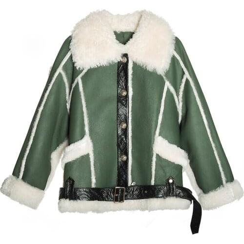 Genuine Wool Fur Coat Motorcycle Female Jacket Soft Warm Jackets for Women 2020 Autumn Winter Womens Clothing Casaco Zjt903