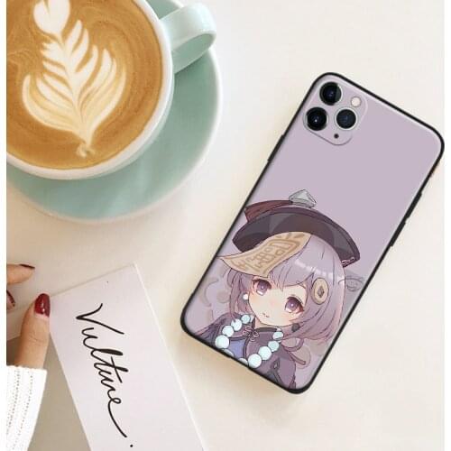Genshin Impact Qiqi manga art silicone Phone Case FOR iPhone Se 6 6s 7 8 Plus X Xr Xs 11 12 Mini Pro Max Glass Cover Shell