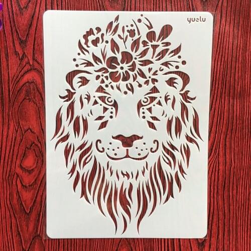 A4 29 * 21cm creative animal lion DIY stencil Fabric wall painting scrapbook coloring photo album decorative paper card template